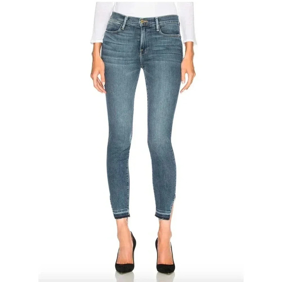 FRAME Denim - Frame Le High Skinny Jeans in Revere Blue Released Factory Hem 24